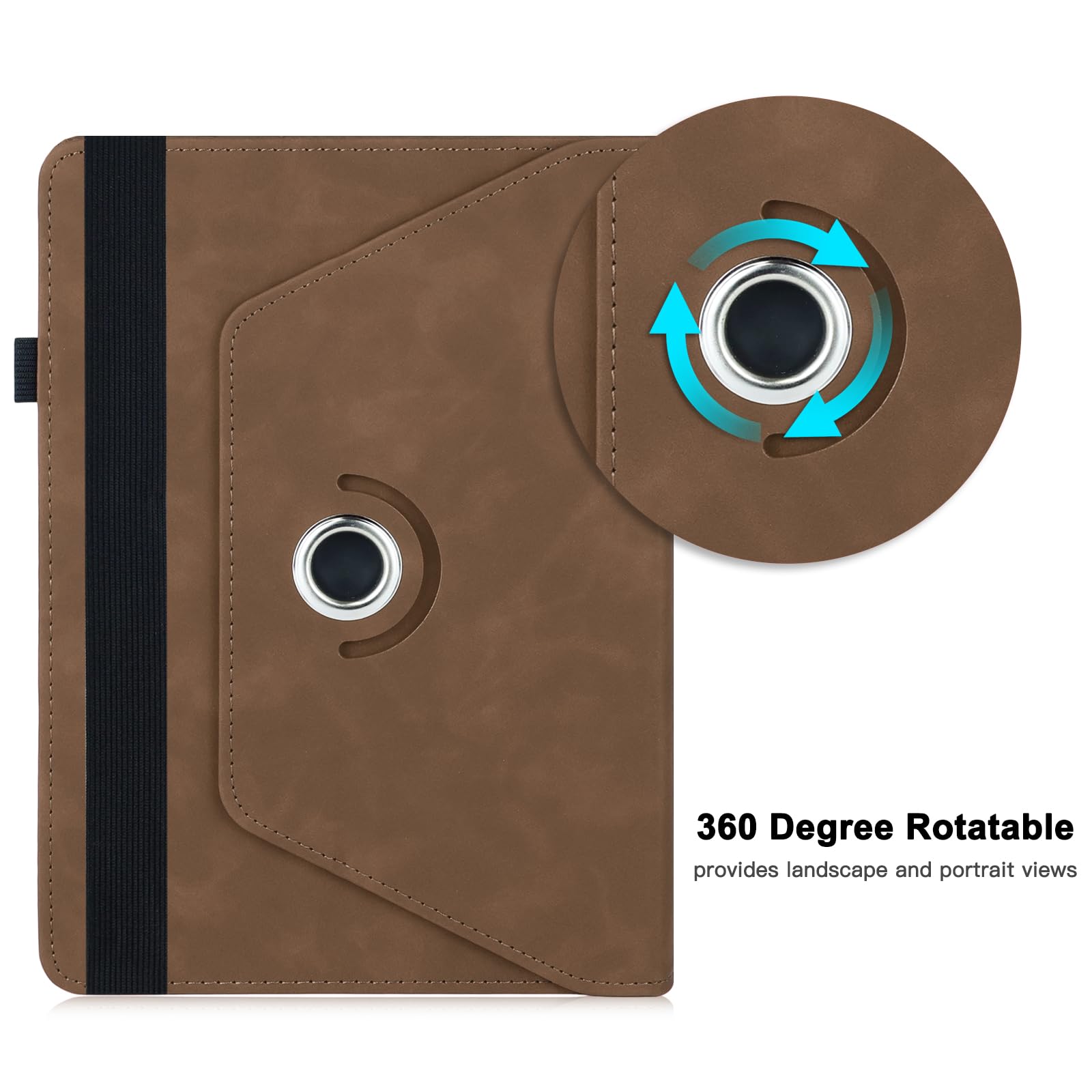 Custodia per iPad (A16) 11 Generazione 11 Pollici 2025/iPad 10 Generazione 10,9 Pollici 2022, Custodia in Pelle PU con Supporto Girevole a 360° e Slot, Protettiva Smart Cover, Marrone