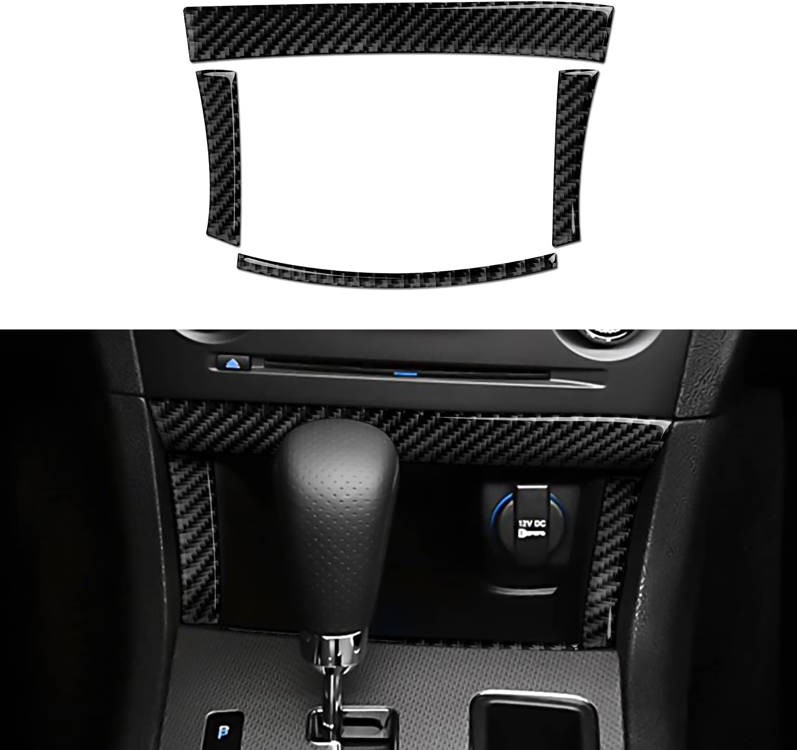 Storage Box Cover Frame Decals for 2011-2023 Dodge Charger Accessories Carbon Fiber Interior Stickers