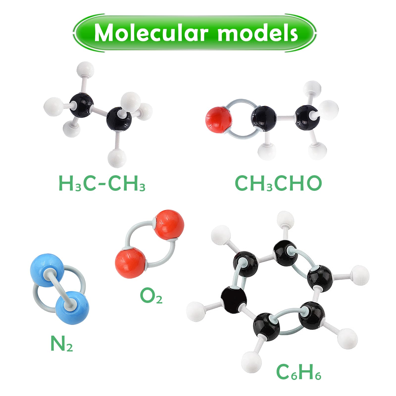 Surplex 444Pcs Chemistry Molecular Model Kit, Inorganic & Organic Structure Building Atom Links Educational Toys Teaching Learning Set for Teachers Students Scientists Chemistry Class - Image 4