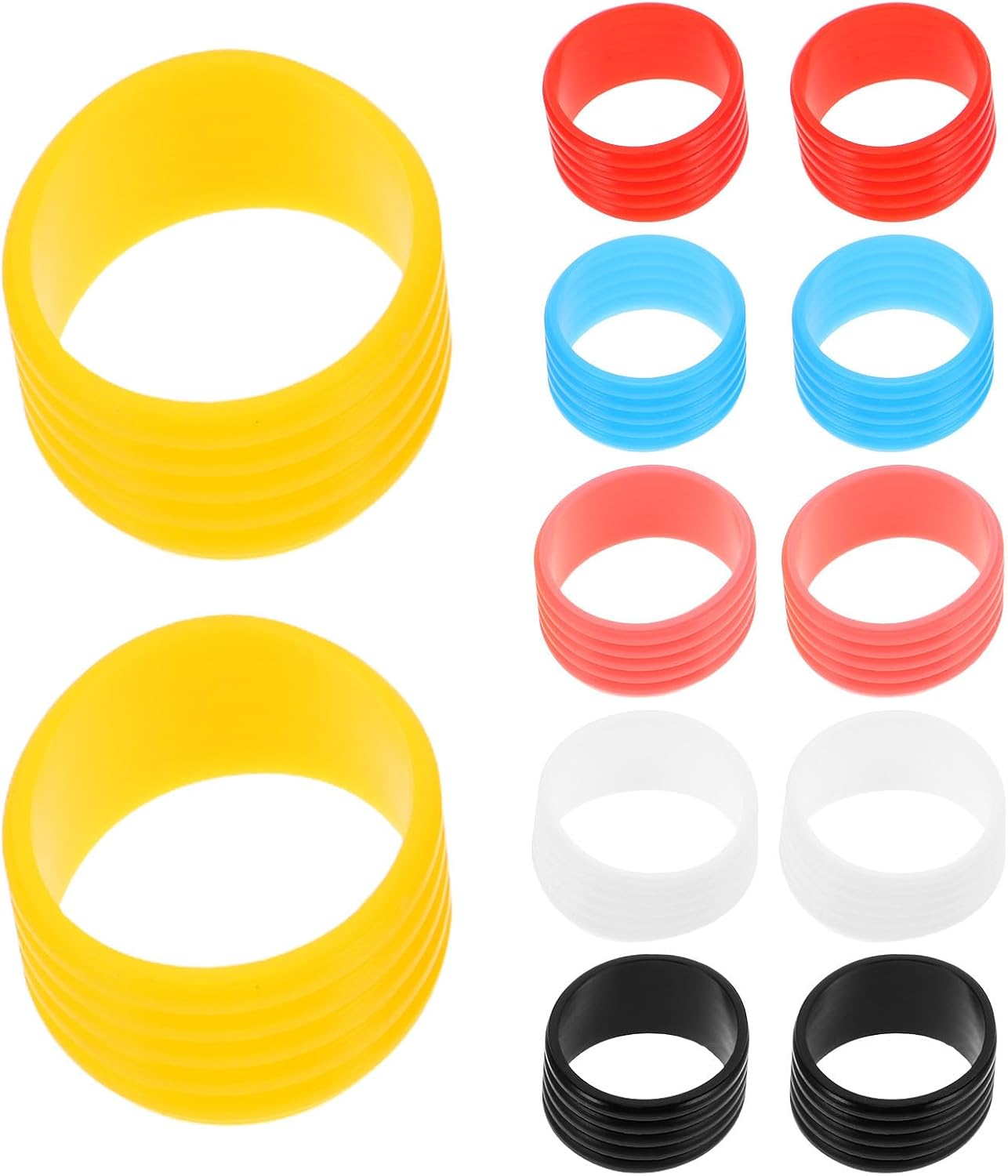 Amosfun 12pcs Silicone Tennis Racket Grip Stabilizer Rings, Non-Slip Sweat Absorbing Shock Absorption Bands for Badminton and Racquetball Rackets, for Indoor Training and Competition