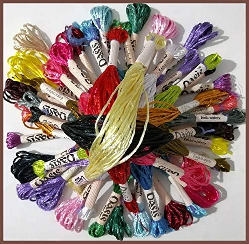 20 Oasis Skeins Viscose Metallic Solid Hand Embroidery Thread Basic Colours | UK