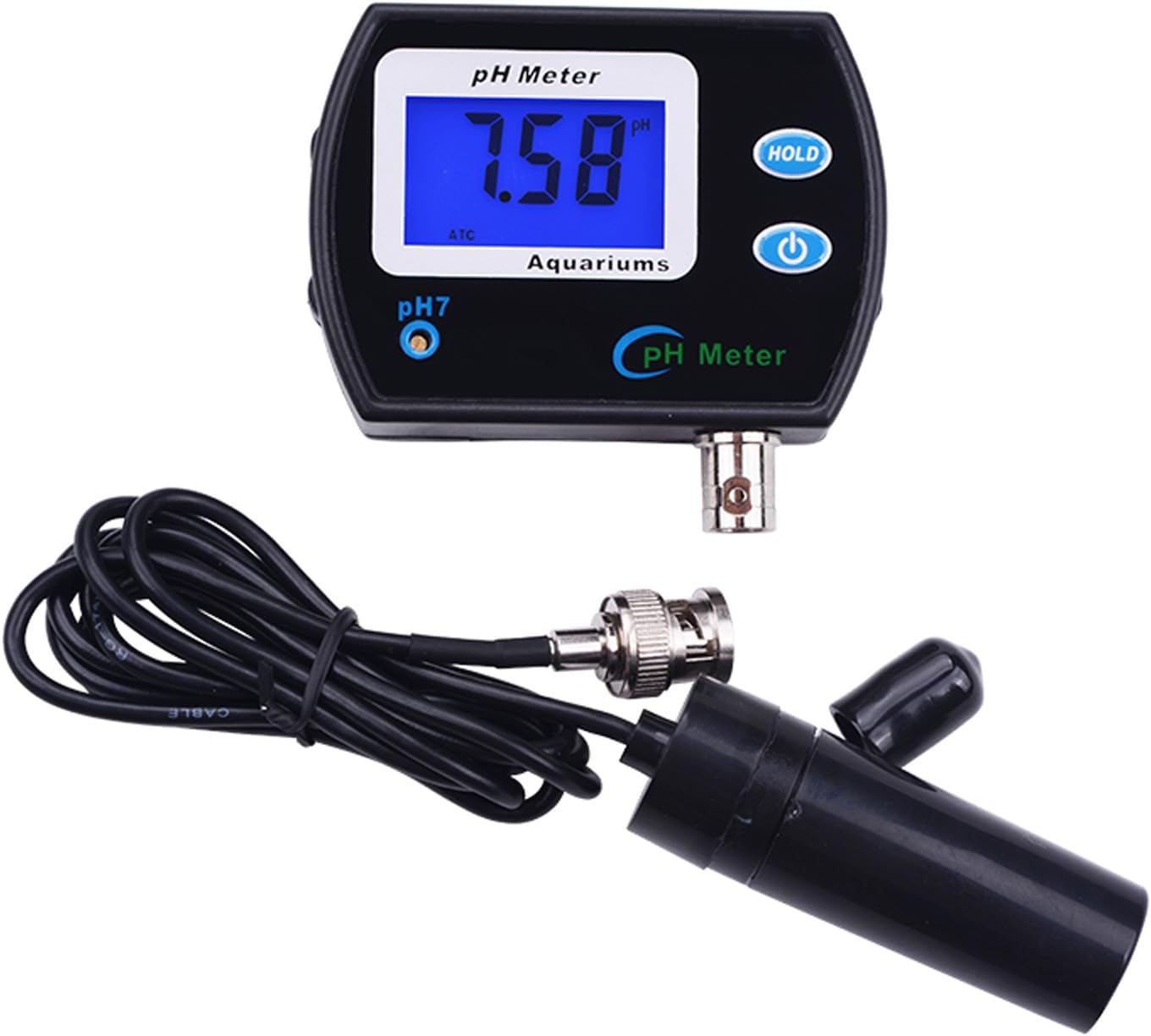 Professional Accurate pH Meter for Aquarium Multi-Parameter Water Quality Monitor Online pH Monitor Acidometer US/EU Plug