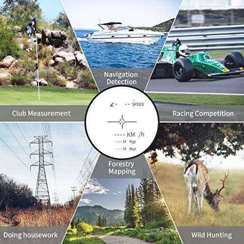 Laser Golf Hunting Rangefinder 1100 Yards 7X, Laser Range Finder Rechargeable with Flag-Lock, Speed, Range, Scan Fast Measurement for Golf Hunting Hiking and Engineering - Thumbnail 5