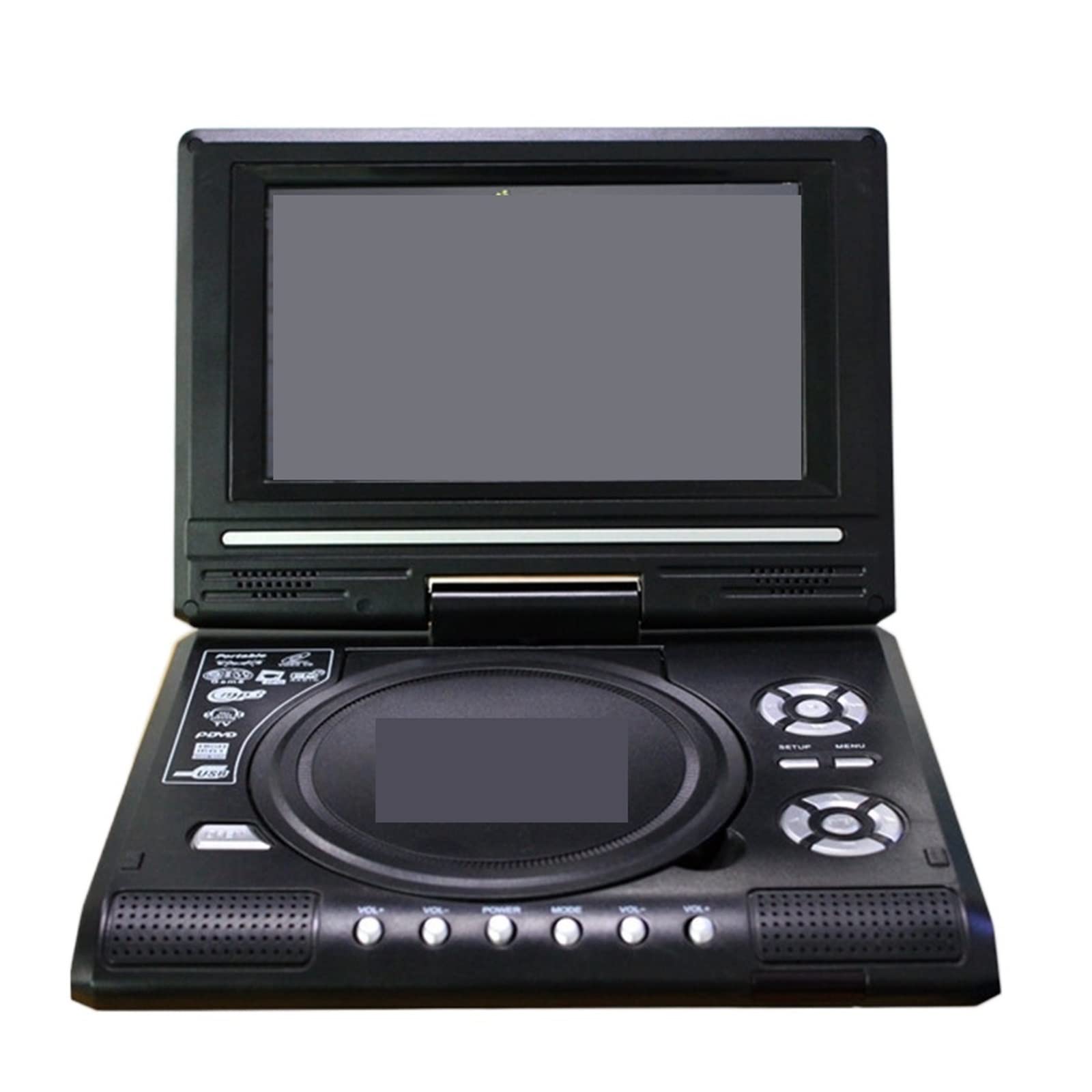 7,8 Pouces Portable HD TV Accueil Voiture Lecteur DVD VCD CD MP3 Lecteur DVD Cartes USB RCA TV Portatil Câble Jeu 16: 9 Rotation Écran LCD,Compatibilité Multiformat
