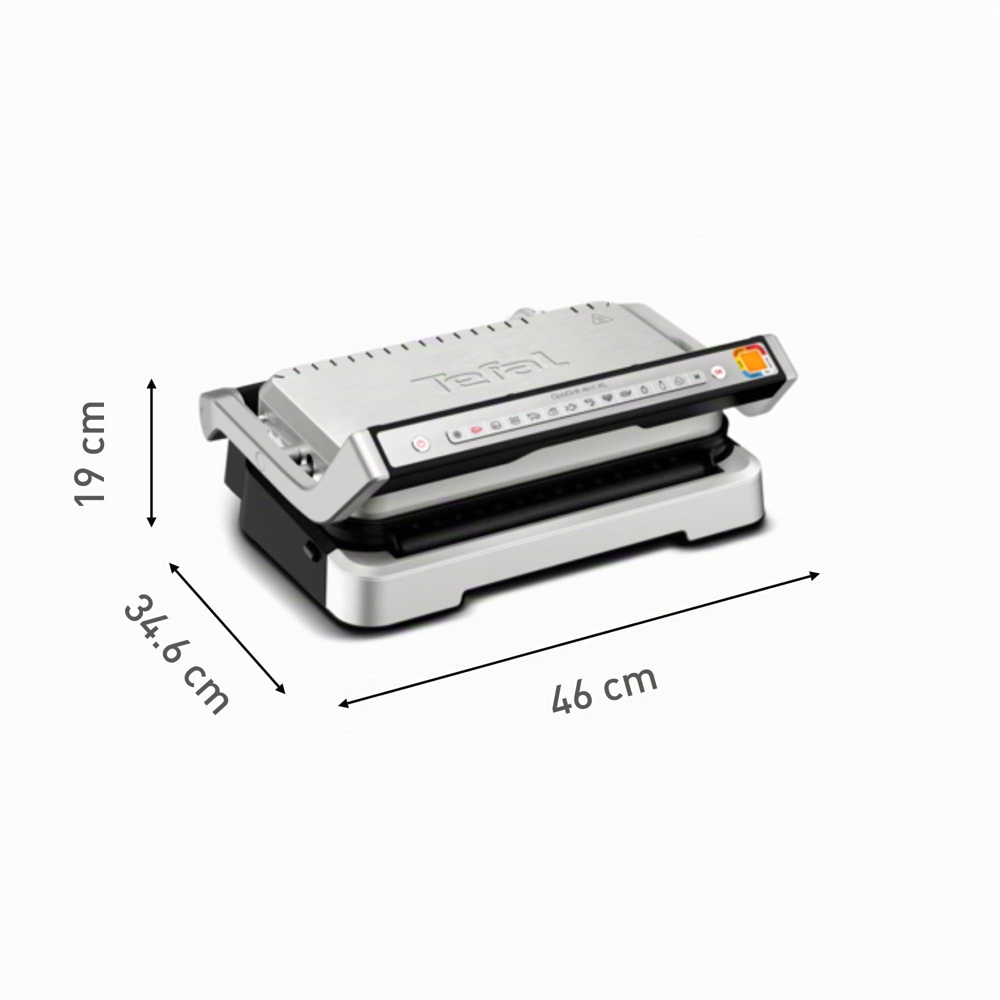 Tefal OptiGrill GC784D10 - Parrilla de contacto 4 en 1 XL con bandeja para horno, plegable, 12 programas, indicador de nivel de cocción, parrilla eléctrica, horno