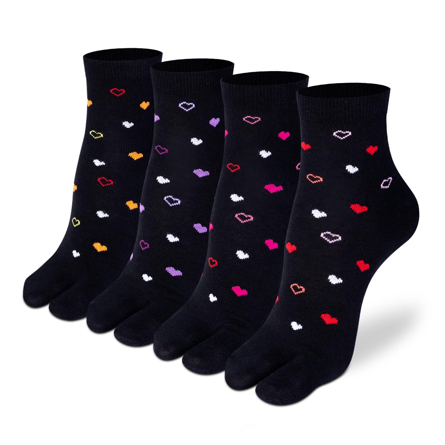 Ankle Thumb Socks for Women, Made with Breathable, Anti Odour & Moisture Absorbent Combed Cotton with a Extra Durable Welt (Pack Of 4)