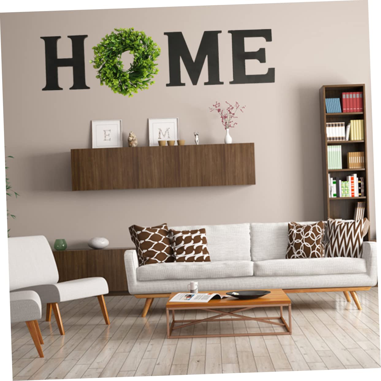 Adorno Colgante de Madera Home, Letras Negras para Pared