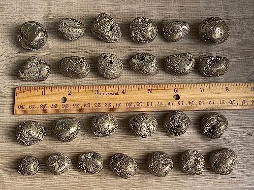Image of GAF TREASURES 1 /2 LB Pyrite Tumbled Stones, Polished Natural Pyrite Gemstone, Pyrite Healing Crystals (Pyrite)