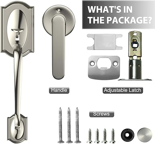 Miniatura 7 de YYTDZSW Manija de puerta delantera, manija de puerta exterior, manija de puerta de entrada con palanca reversible, manija de puerta ajustable,