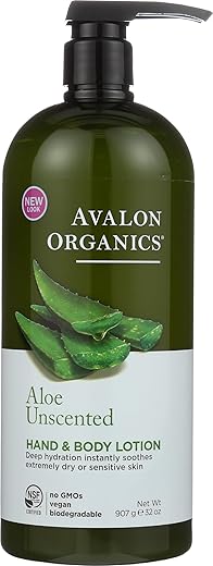 Organics Hand and Body Lotion Aloe Unscented – 32 fl oz by Avalon