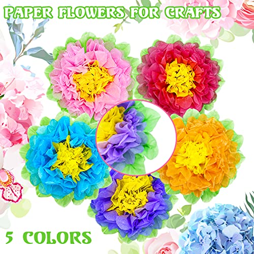 image for Qiuttnqn Set of 20 Fiesta Paper Flowers,Colorful Tissue Paper Flowers,