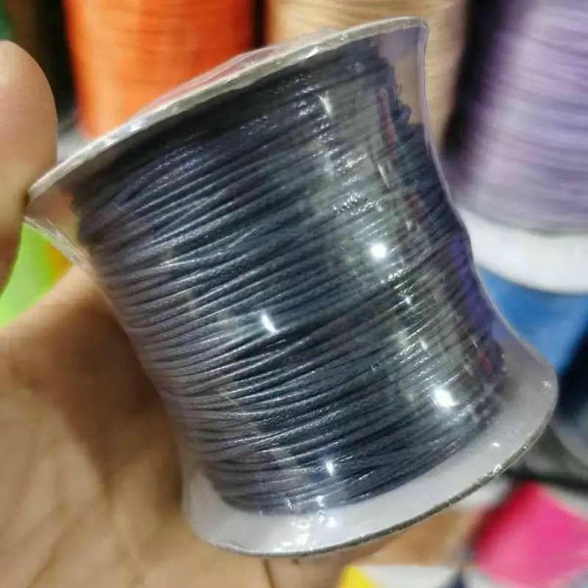 Cordones para Abalorios Hilos, Cuerda de Cera de 0,5/0,8/1,0/1,5/2 mm Hilo de Cera Línea de cordón de algodón for Hacer Hilo de Collar de Pulsera(6,1.5mm 100ma)