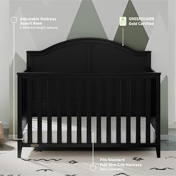 Graco Wilfred 5-in-1 Convertible Crib, Black
