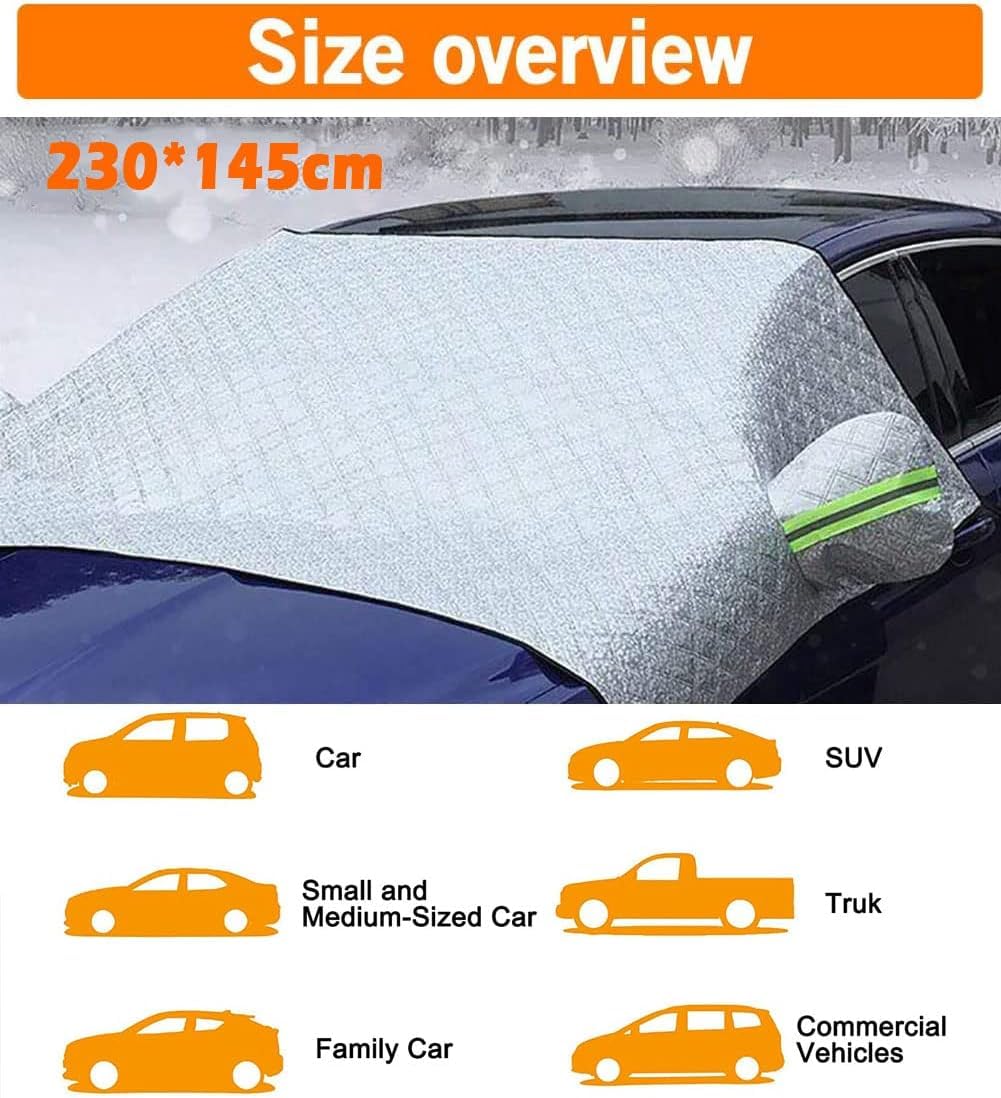 Protector De Parabrisas Universal - Cubre 230x145 Cm, Protege De Sol, Lluvia, Nieve Y Hielo