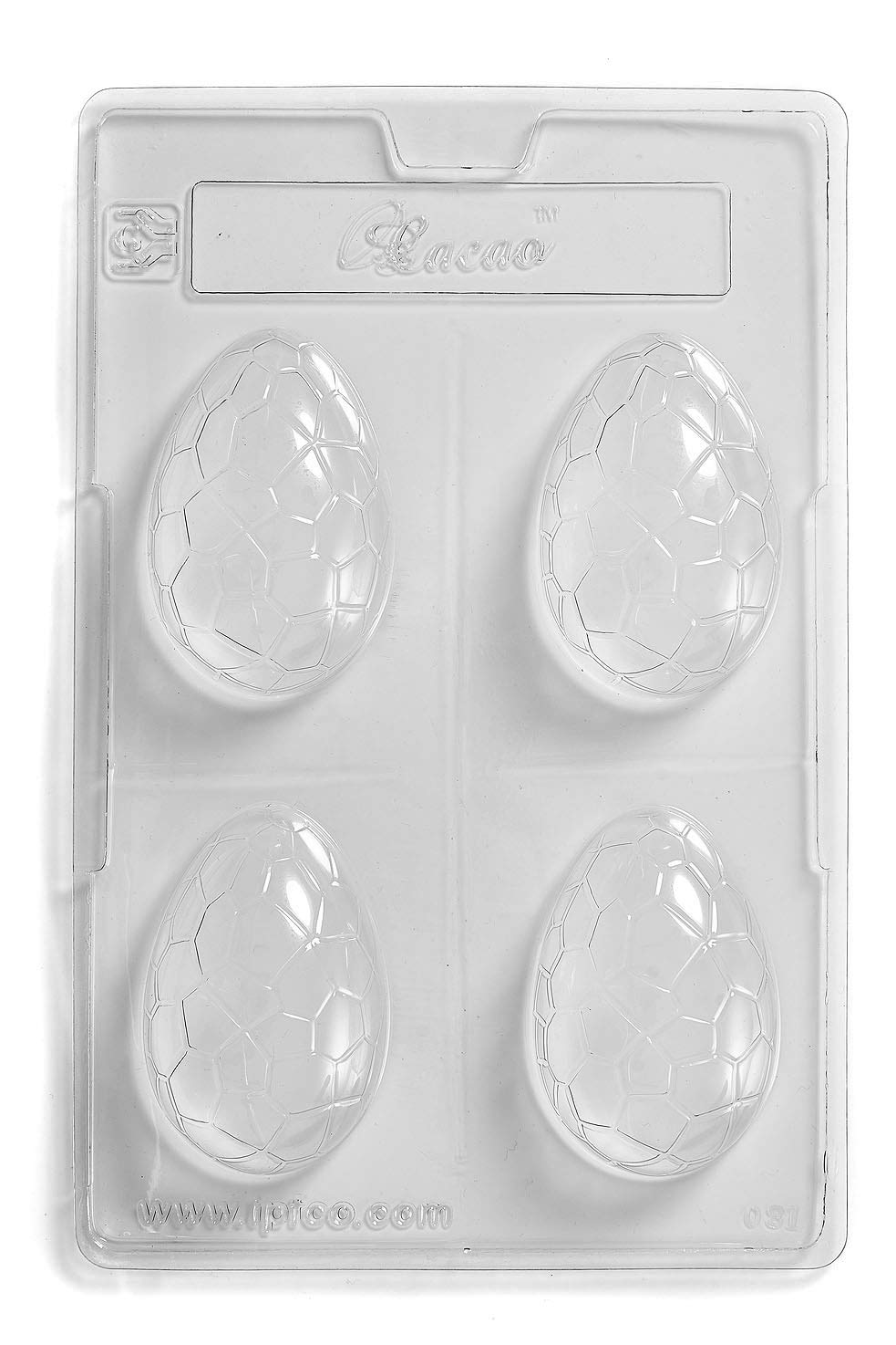 Mystic Moments Transparent Cacao | Medium Cracked Egg Chocolate Mould 4 Cavity