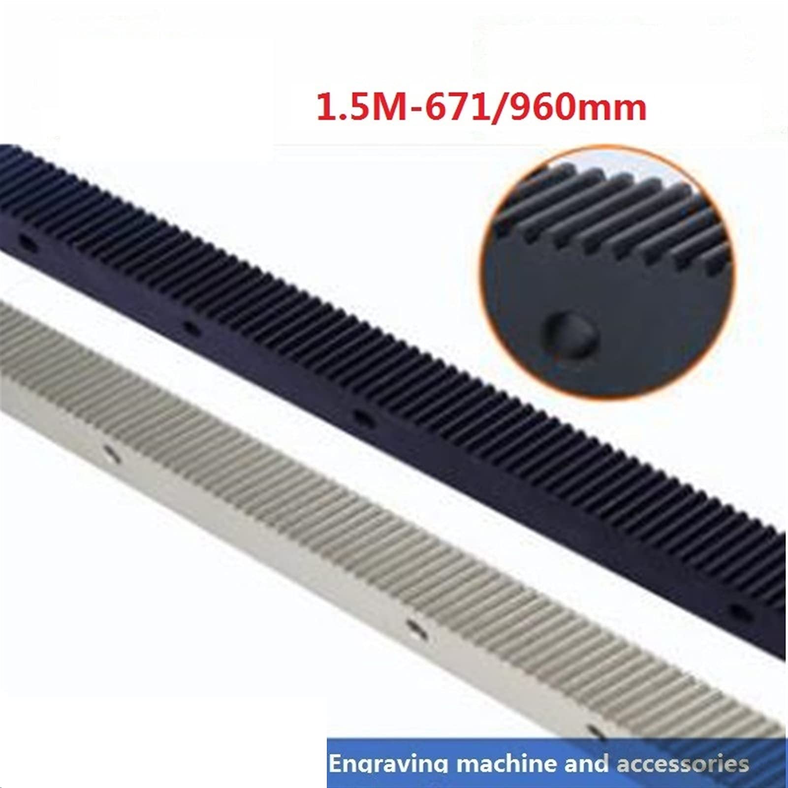 TMP1105 1pc 1.5Mod 1.5 Modulus Precision Helical Gear Rack 20x20x960mm / 22x25x671mm (Guide Length : Helical 960mm Harden)