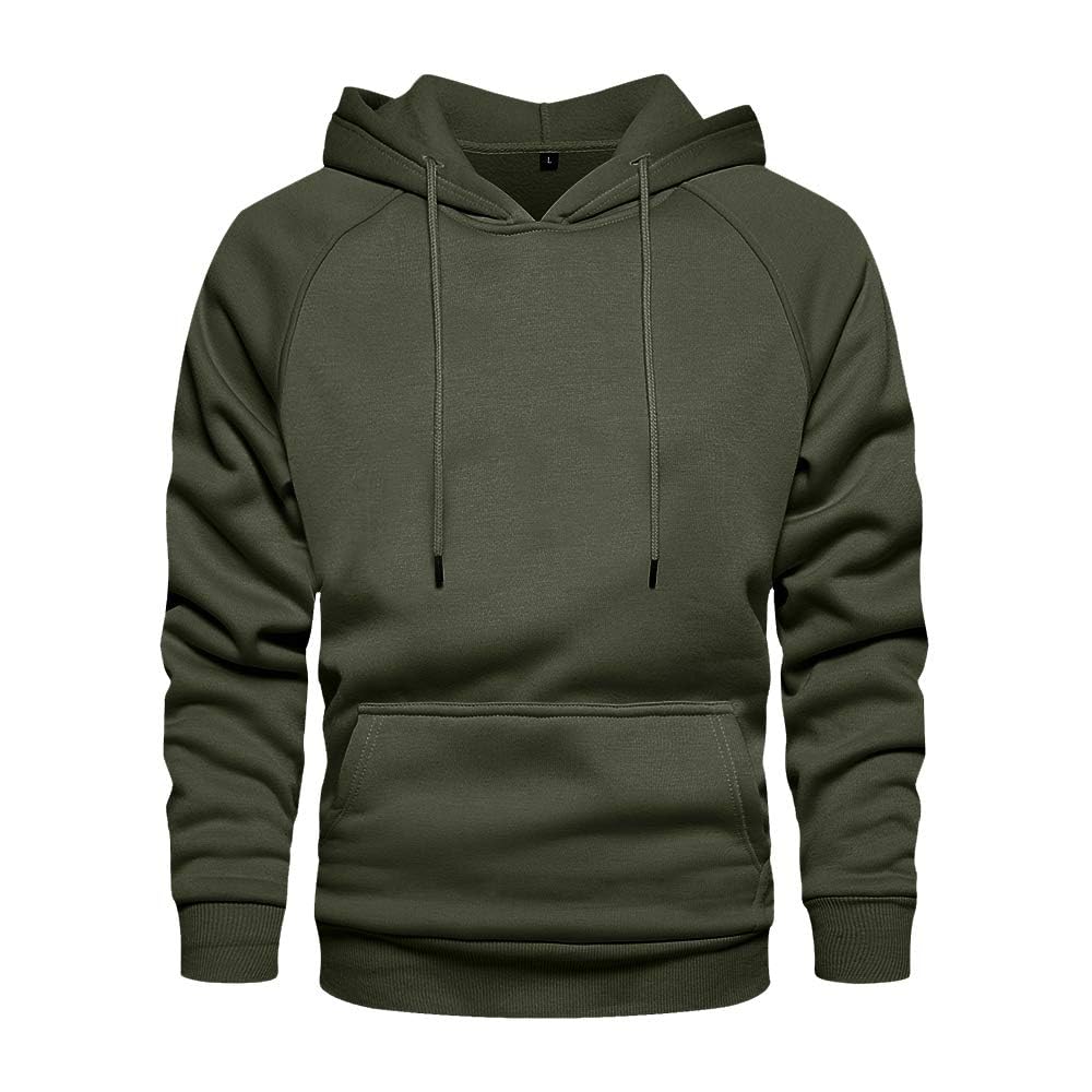 LBL Leading the Better Life Men's Solid Pullover Hoodies Sports Soft Blend Fleece Hooded Sweatshirts with Kangaroo Pocket