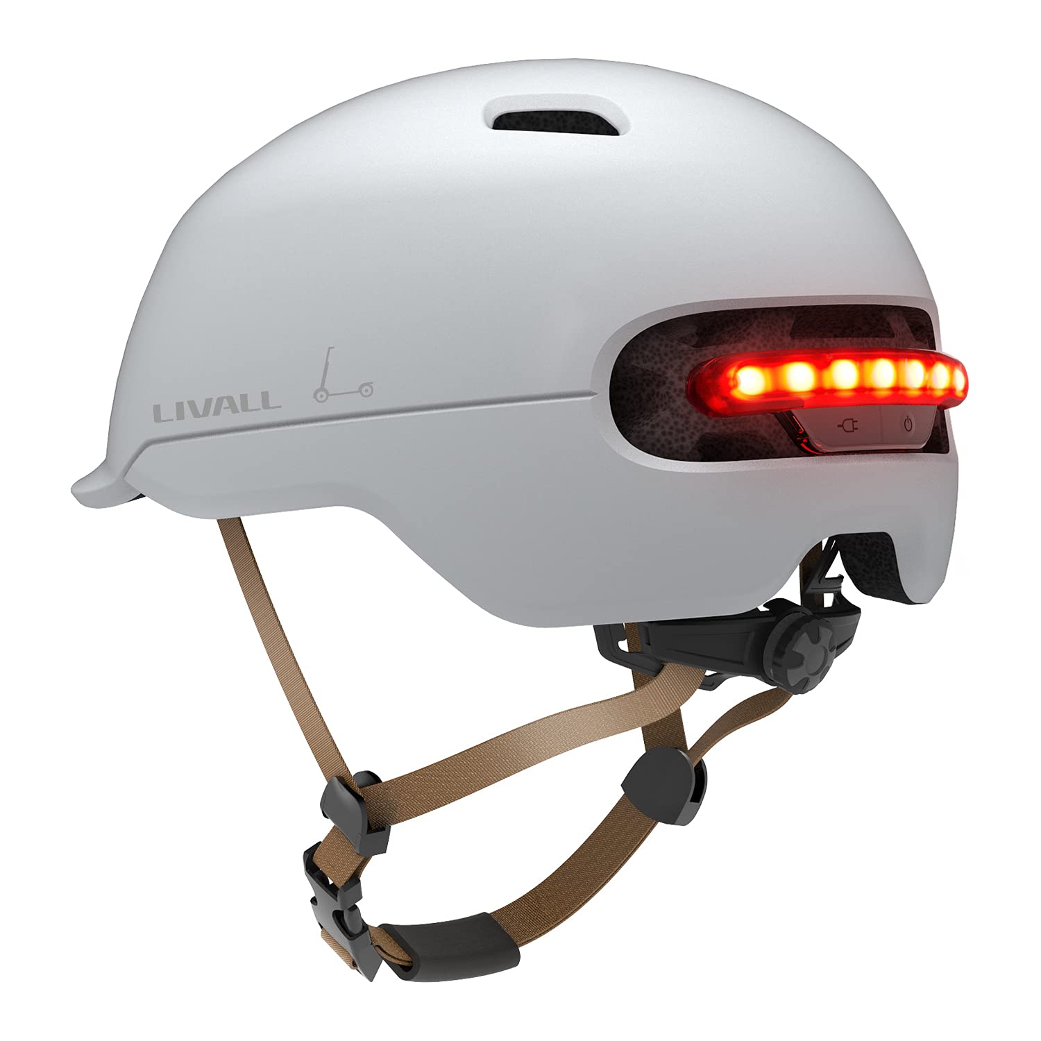 LIVALL, Adultos Unisex, Casco C20 Blanco Talla LACCS, 57-61 cm