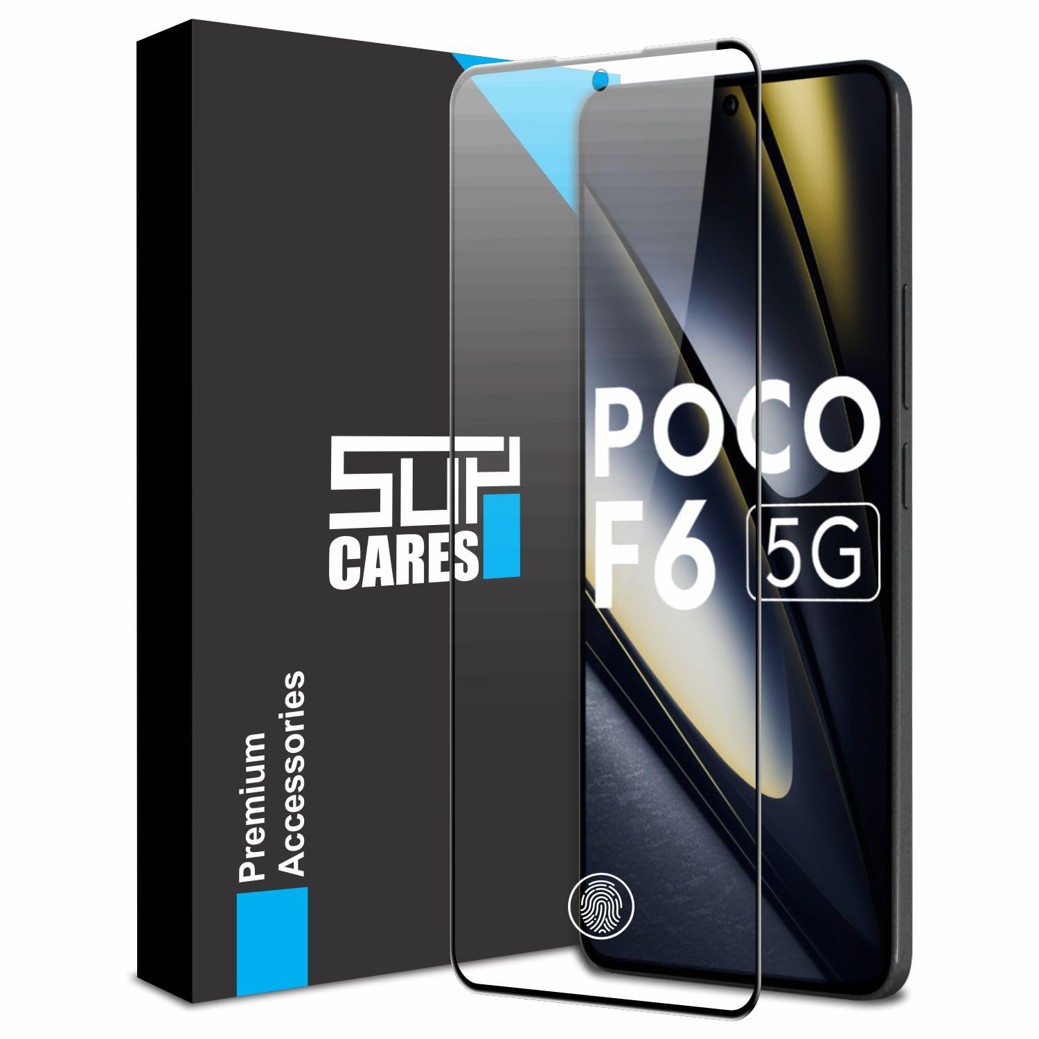 SupCares Military-Grade Gorilla Tempered Glass Screen Protector for Poco F6 (6.67 Inch) With Installation Kit | Edge to Edge Coverage | Black-image-45