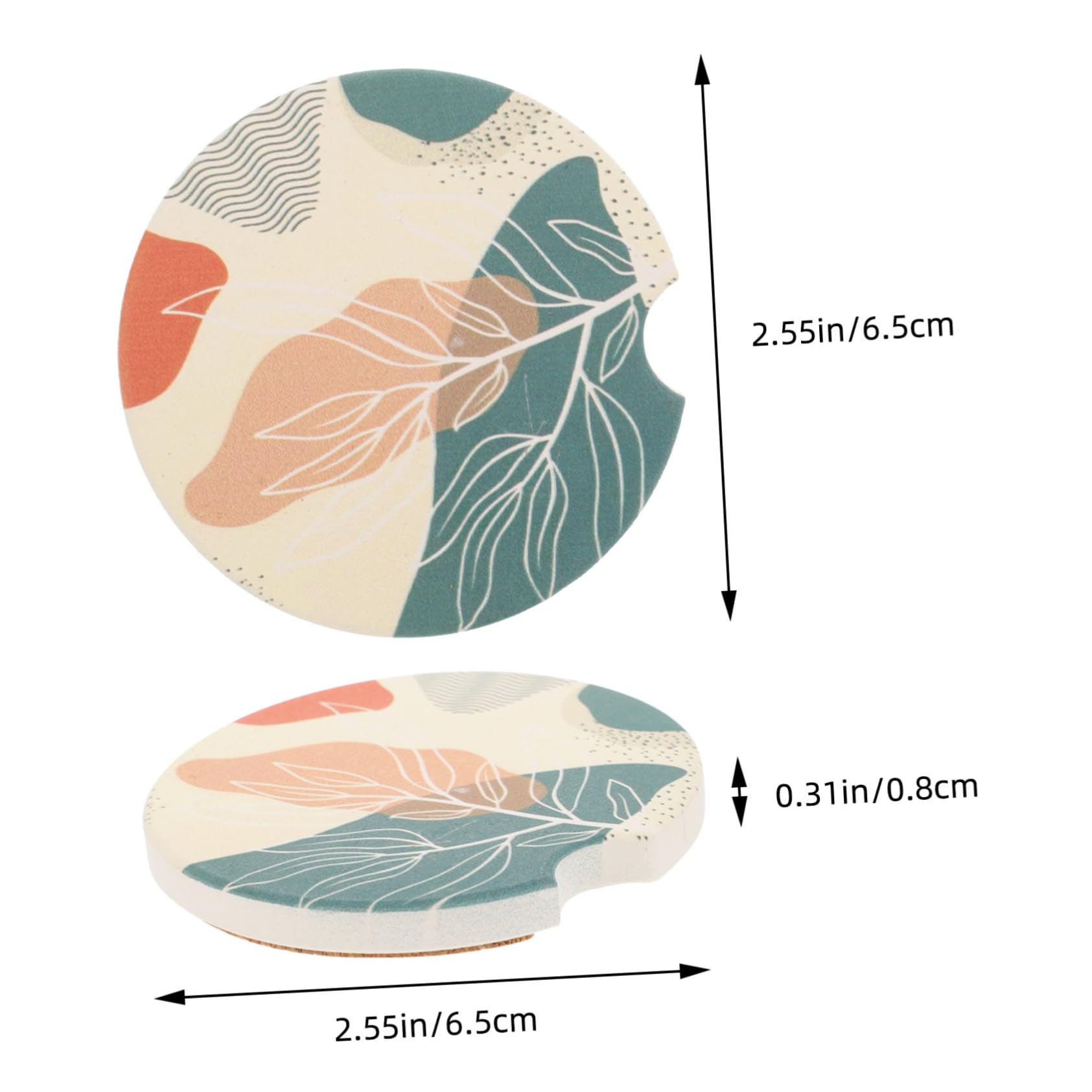 Cabilock Unique Car Cup Holders 2pcs Ceramic Coasters for Car Anti-Slip Feature