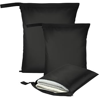 Wet Bag Black Wetbag Swimming Items Waterproof Wet Bag with Zip Reusable Wet Bag for Swimwear Sportswear Dirty Clothes