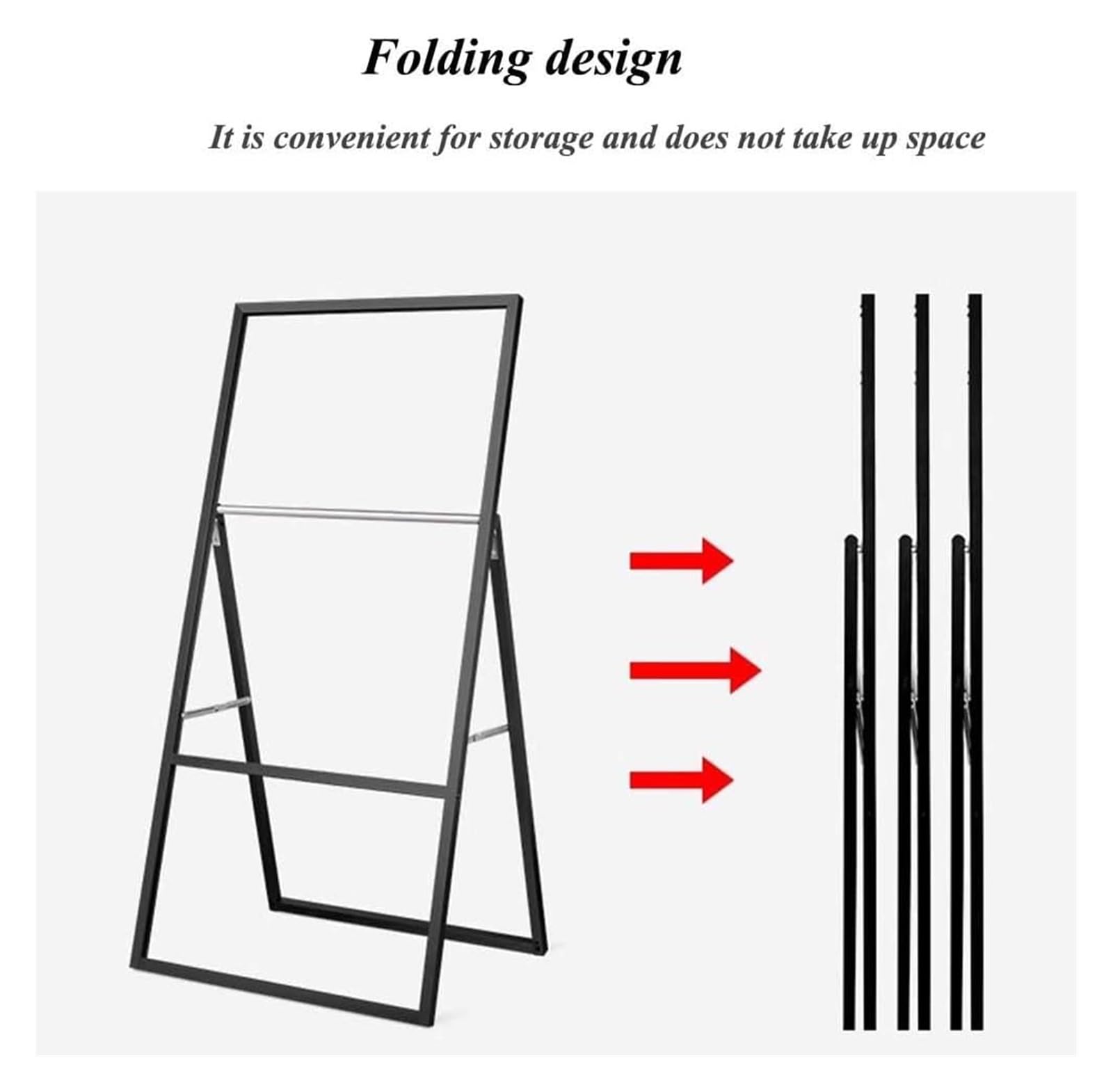 Letrero con marco A, tablero de sándwich resistente, soporte para póster de acera, portátil, plegable, marco en A, para exhibición de carteles publicitarios