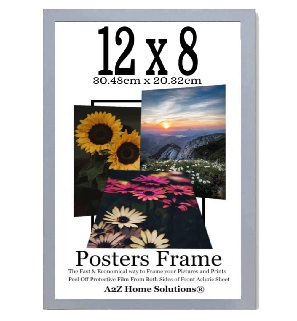 A2Z Home Solutions® Multi Pack 12x8 Photo Frame Multipack with Safe Clear Perspex Front & Wall Hanging Hooks MDF Backboard Display Picture Photograph Portrait or Landscape (Single)
