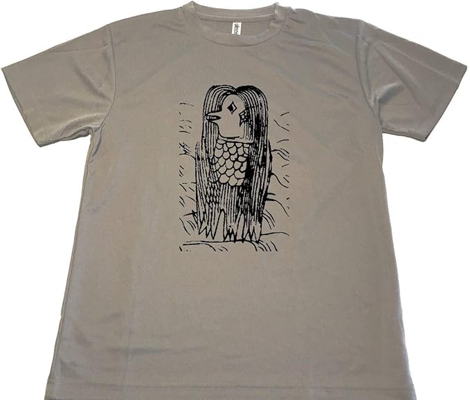 Amazon アマビエ ドライ Tシャツ グレー 妖怪 グッズ アマビエ様 Tシャツ カットソー 通販