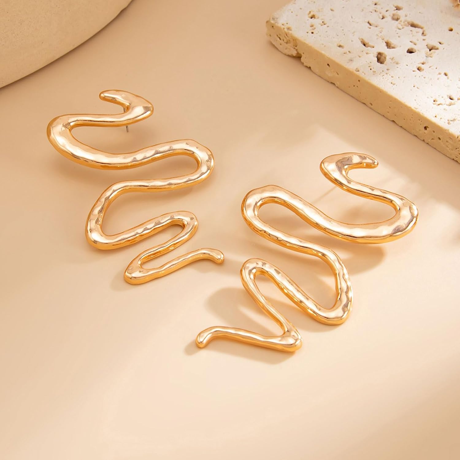 Gothic Snake Earrings for Women Punk Swirl Snake Drop Earrings Gold Serpent Earring Halloween Jewelry Gift for Women Men - Image 6