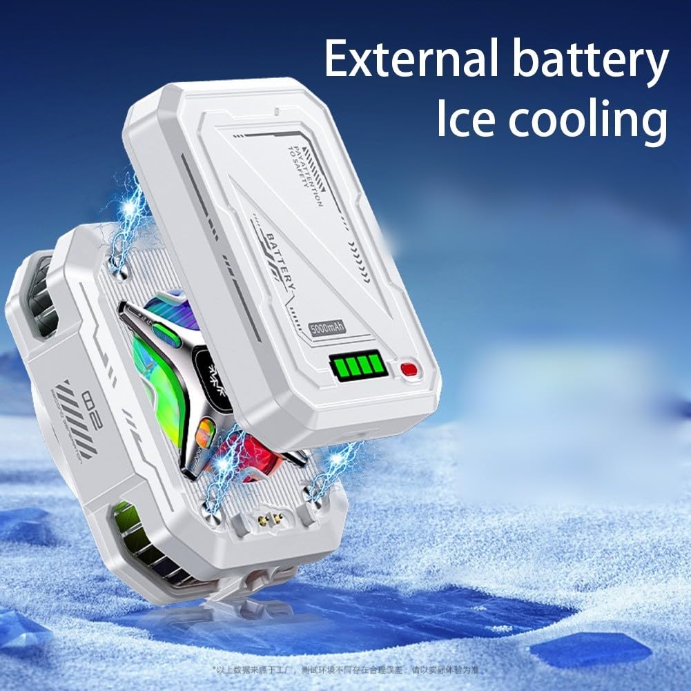 Handy-Kühler, 15 W magnetischer Telefonkühler mit wiederaufladbarem Akku, schnelle Kühlung, Power-Anzeige für Handys, Tablets und iPads, 56 x 44 mm (3000 mAh)