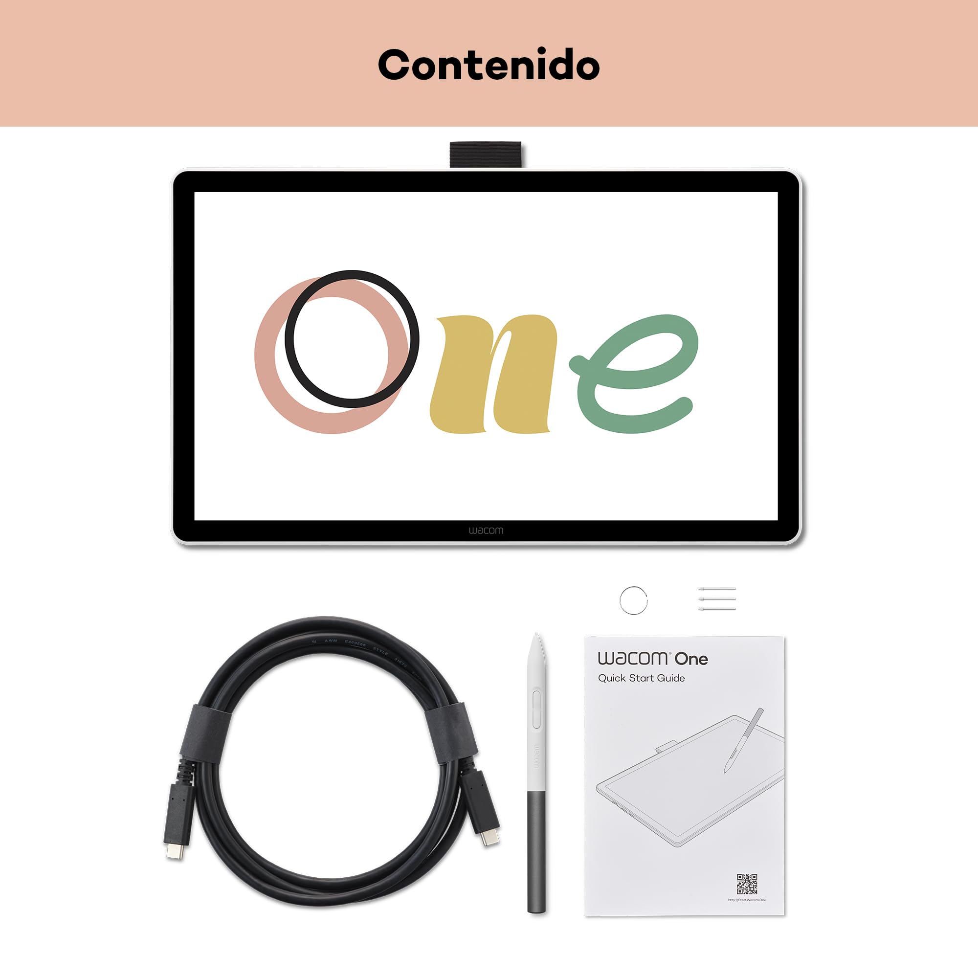 Wacom One 14 Tableta gráfica con Pantalla – 14″ Full HD con lápiz sin batería, Pantalla antirreflejo & Software Incluido – Compatible con Windows, macOS & ChromeOS