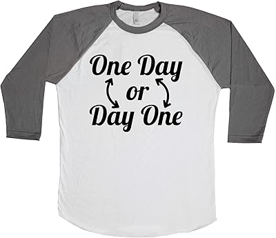 One Day Or Day One Unisex Baseball Long Sleeve Tee White-Asphalt X-Small