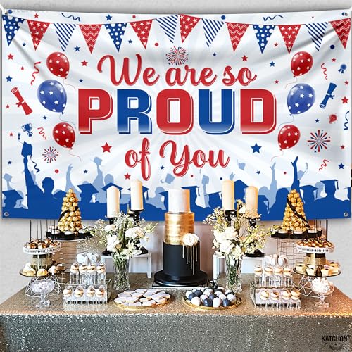 Image of KatchOn, We are So Proud of You Banner - XtraLarge, 72x44 Inch | Congratulations Banner Red and Blue, Nurse Graduation Decorations | Graduation Backdrop, Graduation Decorations 2026