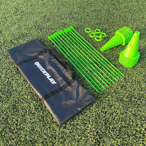 Bâtons d'agilité QUICKPLAY Pro kit haie de vitesse et cônes de sport