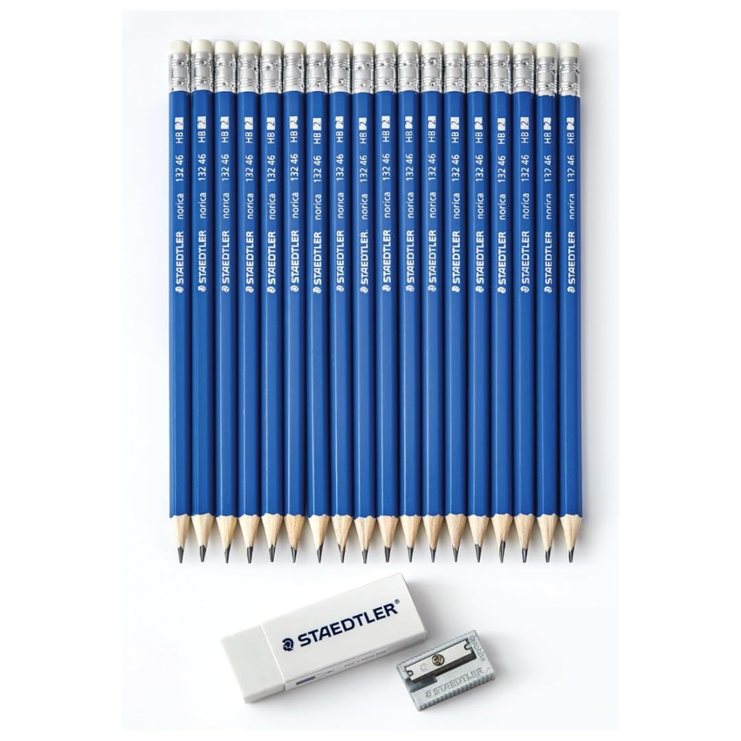 STAEDTLER Norica - Juego de 12 lápices (12 juegos de 20 piezas) 18 lápices HB #2 preafilados con 1 borrador y 1 sacapuntas, mina resistente a la rotura por paquete, 240 unidades