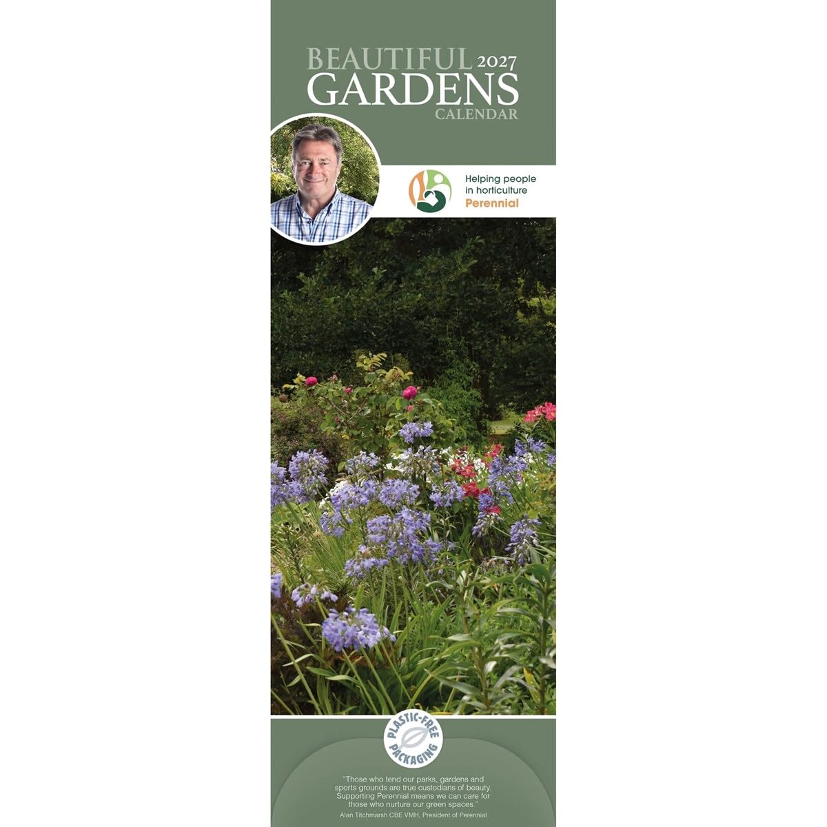 Carousel Worldwide Beautiful Gardens by Alan Titchmarsh 2027 Slim Wall Calendar, 12-Month Calendar, Garden Photography & Inspiration
