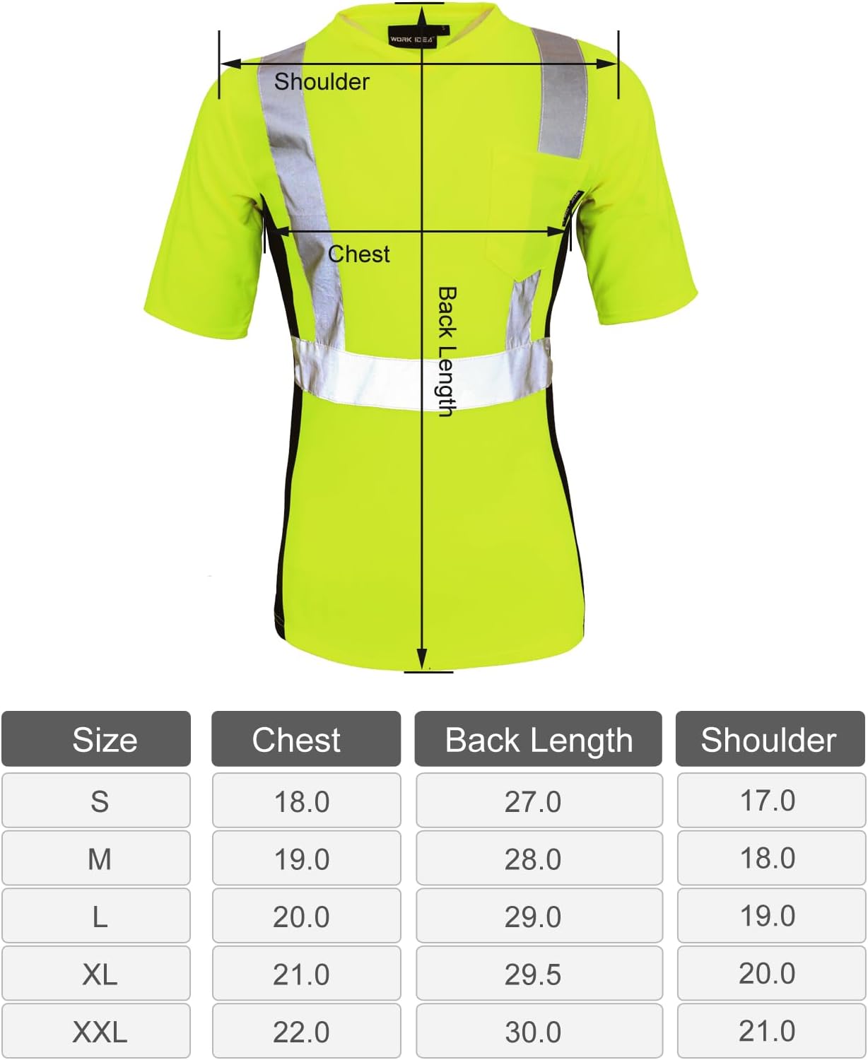 Camiseta Manga Corta, Cuello Caja, Algodón.S6601 - Estilo Laboral