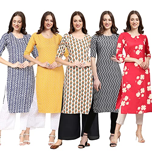 Image of Pinkmint Women's Crepe Digital Print Straight Kurta