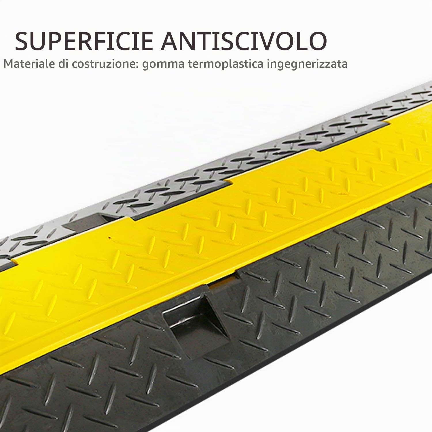 Pyle Copertura Resistente per Rampa Protettiva per Cavi - Supporta Protezione per Cavi per Carichi Pesanti a Doppio Canale da 19.958 kg con Copertura Superiore Apribile, Cavo Interno Esterno