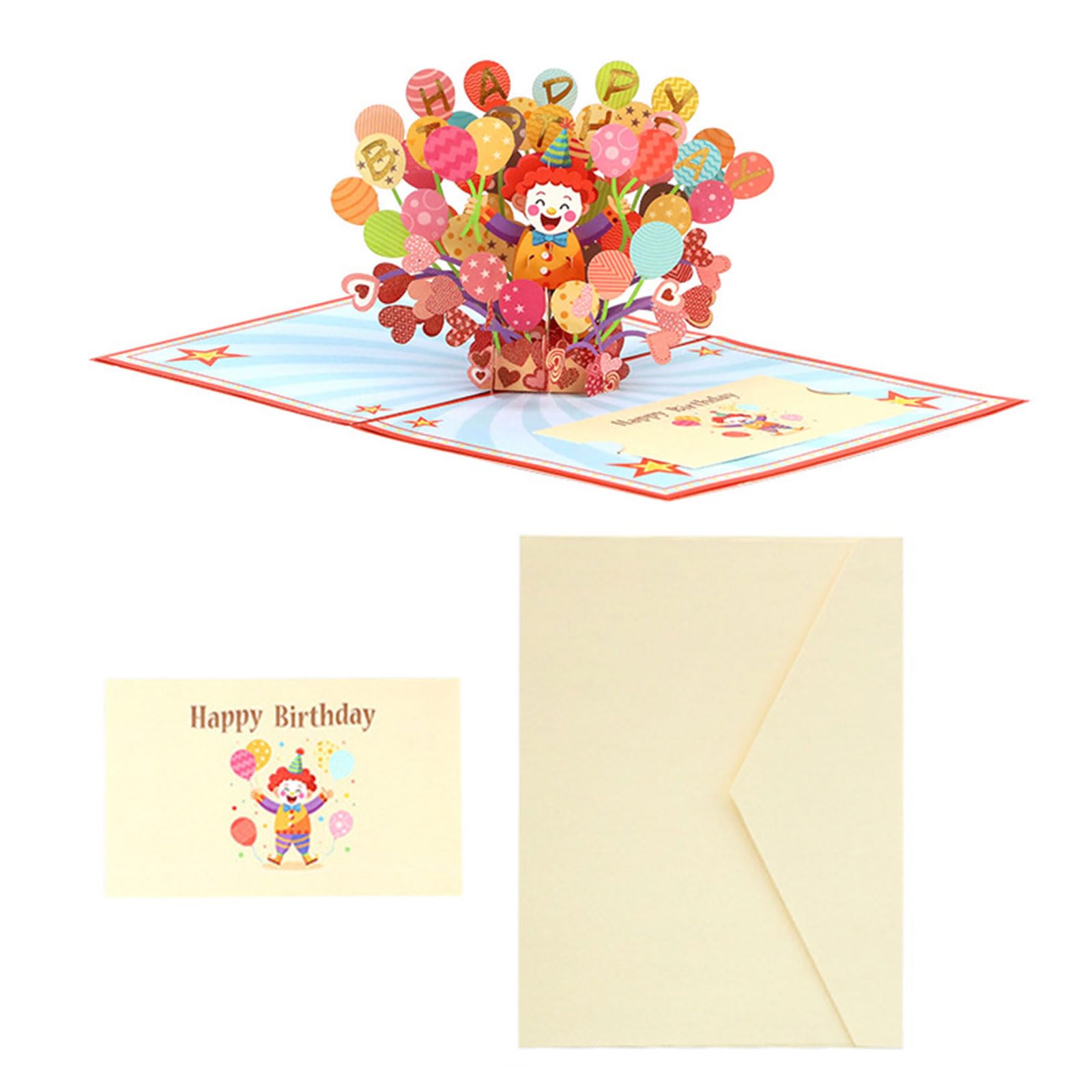 Whoasyst Shimmering Gold Foil Clown Greeting Card Paper Carving Birthday Card for Kid Adult Birthday Anniversary Gifting Event Greeting