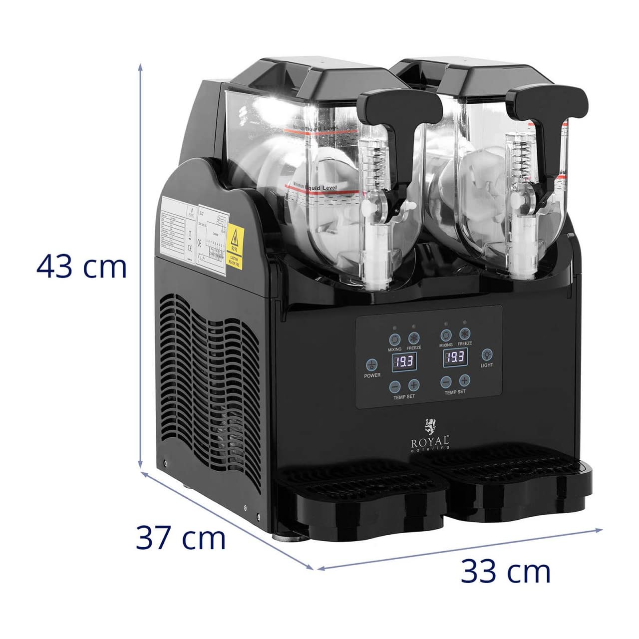 Royal Catering Slush Macchina 2 x 3 l Pannello di controllo digitale Gelatiera Slushy Maker Slush Ice Macchina