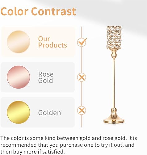 Miniatura 5 de NUPTIO Jarrones de boda centros de mesa para mesas, 10 piezas de 32.9 pulgadas de alto, jarrón dorado para flores, soporte de flores de cristal,