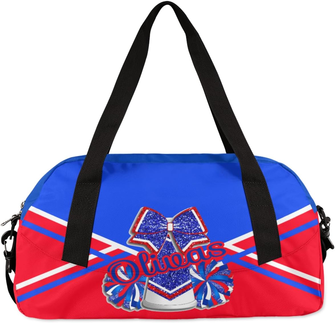 Personalized Cheerleader Bag Dance Bag for Girl, Custom Gym Bag Sport Duffel Bag, Weekender Bags Travel Duffel Bag Cheer Blue Red