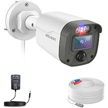 WEILAILIFE مصابيح LED وامضة تنبيه مرئي 5.0 كاميرا أمان سلكية ممتدة بدقة 5.0 ميجابكسل، كاميرا مراقبة فيديو منزلية، كاميرات CCTV رصاصية للاستخدام المنزلي والخارجي