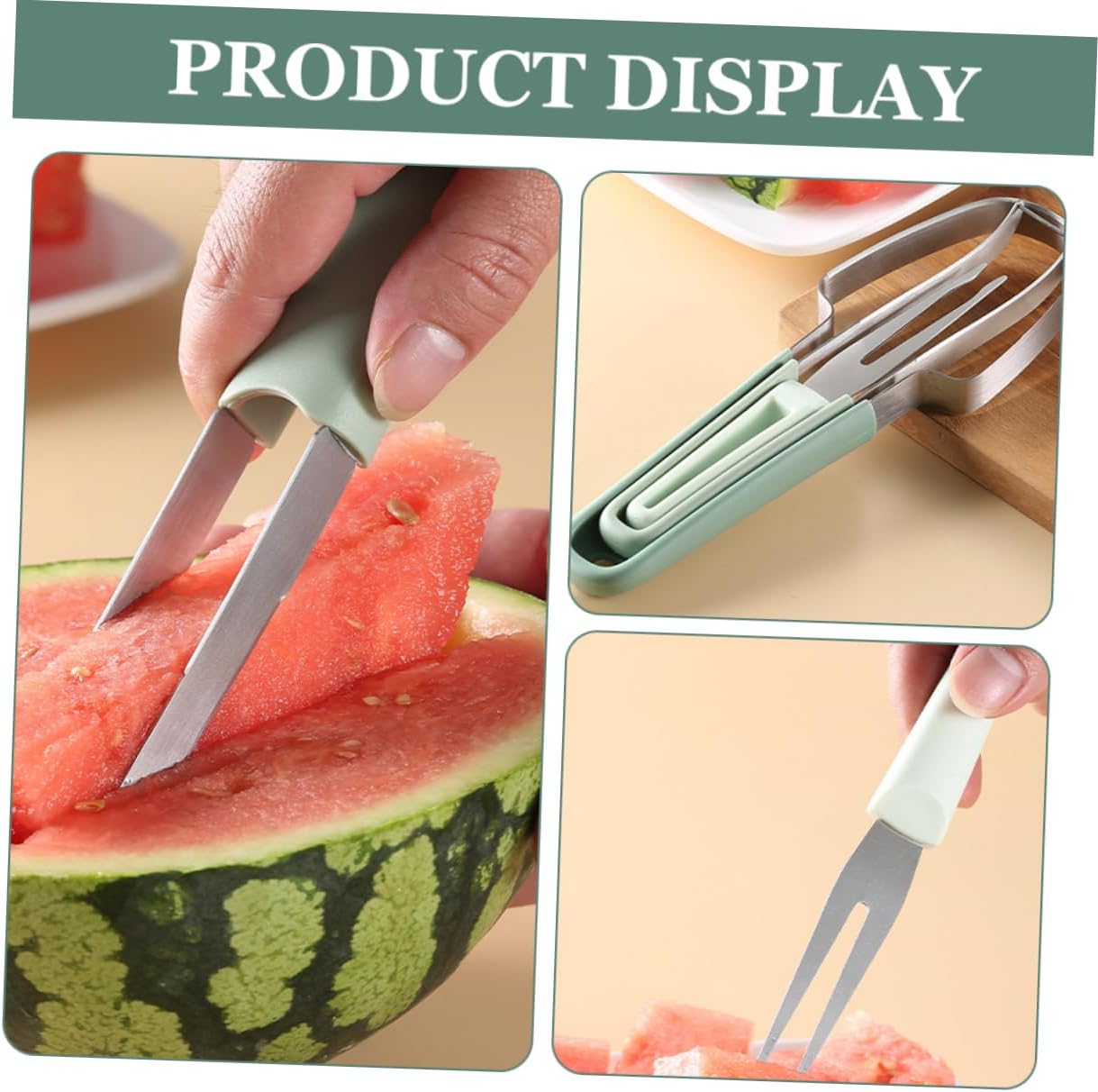 LABRIMP 3 in 1 Stainless Steel Watermelon Slicer Cutter for Home