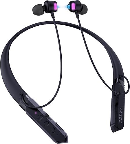 COZOO Auriculares deportivos Bluetooth, auriculares inalámbricos E-Sports con banda para el cuello V5.2 Bluetooth intrauditivos con ecualizador de