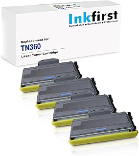 4 High Yield Inkfirst® Toner Cartridge TN-360 (TN360) Compatible Remanufactured for Brother TN-360 Black MFC-7340 MFC-7345N MFC-7440N MFC-7840W HL-2140 HL-2170W DCP-7030 DCP-7040