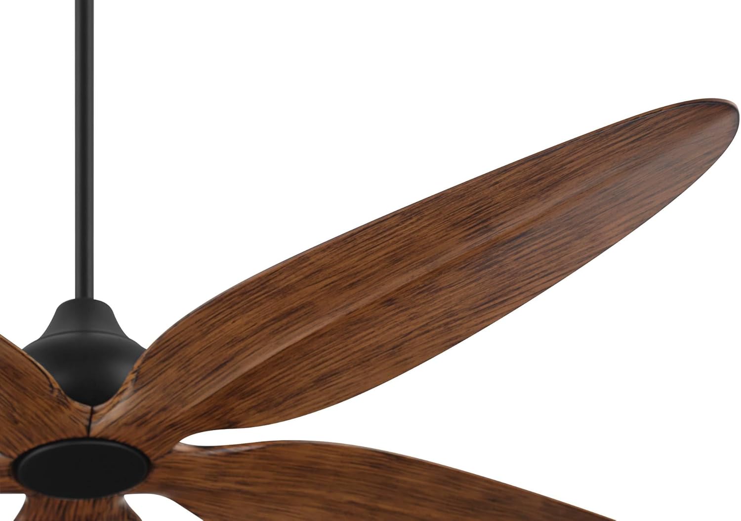 Casa Vieja 60" Lotus Bay Modern Coastal Indoor Outdoor Ceiling Fan 5 Blade LED Light Remote Control Matte Black Finish Brown Walnut Finish Blades Bedroom Patio Living Room Damp Rated Decorative