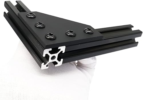 Miniatura 7 de 10 juegos de soporte de esquina de extrusión de aluminio 2020 Serie V T Ranura Hardware Placa de unión L Conector con tuercas en T Tornillo de perno