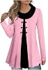 Cowl Neck Tops for Women Plus Size Button Down Blouse Casual Trendy Tops Solid Color Tunic Tops Fall Winter Tops